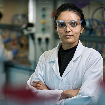 A student in the lab